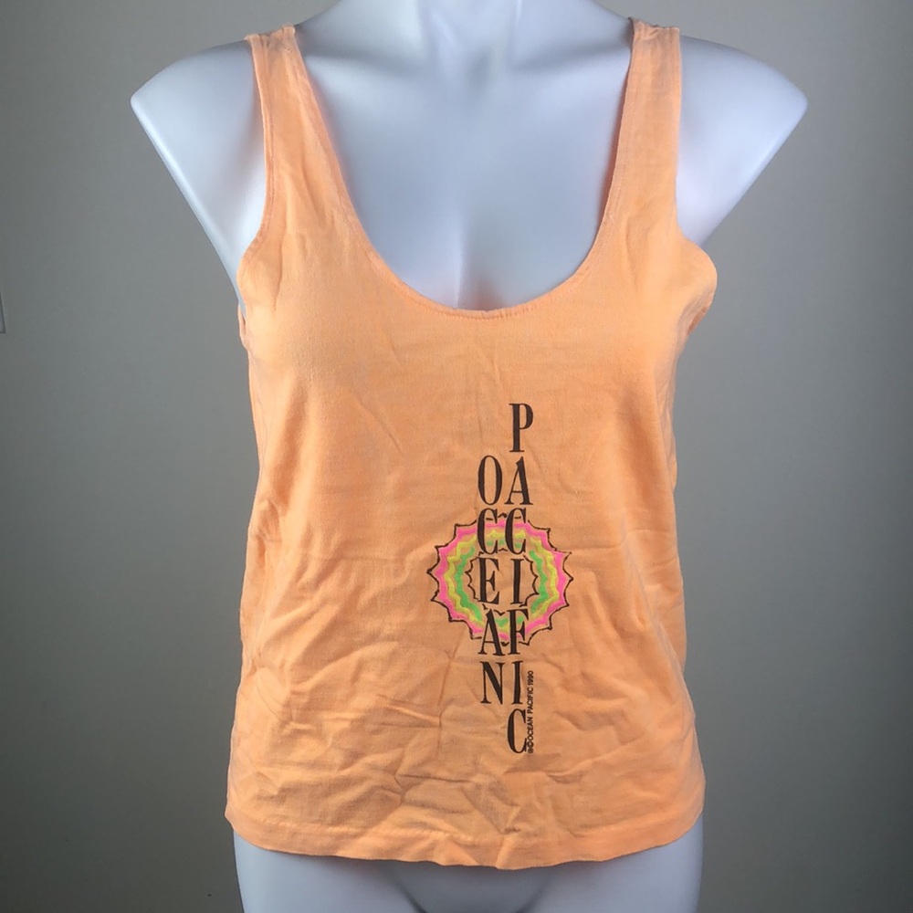 Ocean Pacific 90s Muscle Tank Neon Orange